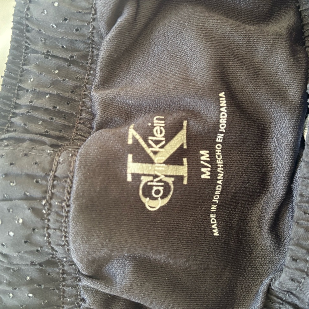 Calvin Klein Women's Black Athletic Shorts with White Trim - Picture 3 of 3